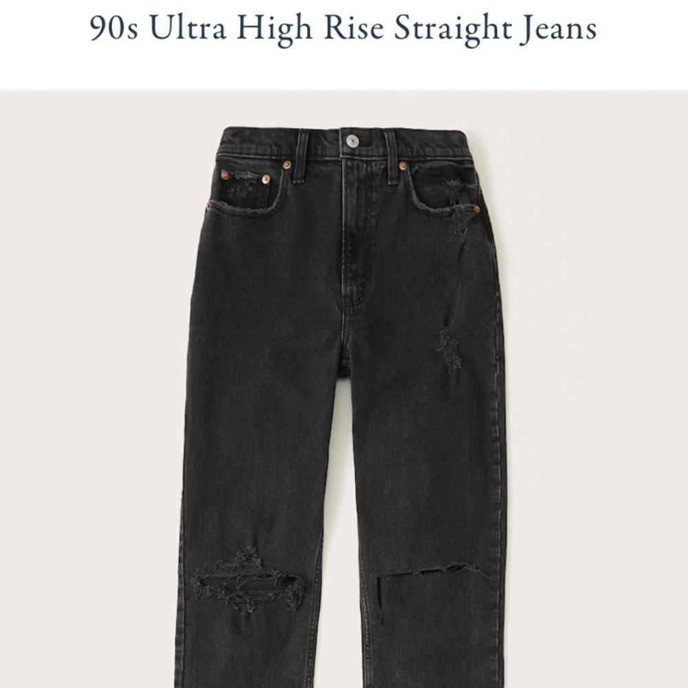A&F 90s Ultra High Rise Black Jeans